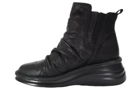 【インコルジェ8331 ブラック】くしゅくしゅサイドゴアショートブーツ